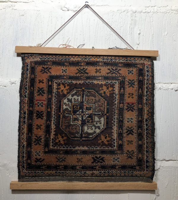 Vintage Persian/Turkaman square Dastak rug rarely brown colour - Image 2