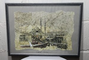 Print from original drawing with pen, special technique to look vintage named "Istanbul"