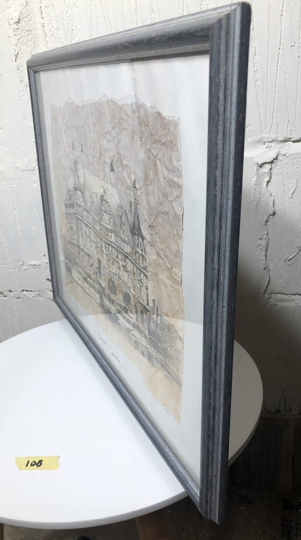 Print from original drawing with pen, special technique to look vintage named "Steam ship" - Image 2