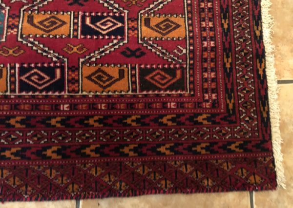 Persian Turkaman  handknotted rug with short strings on width - Image 3