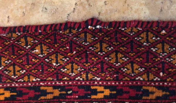 Persian Turkaman  handknotted rug with short strings on width - Image 2