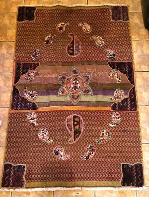 Very especial Persian Kilim suzani combined with rug
