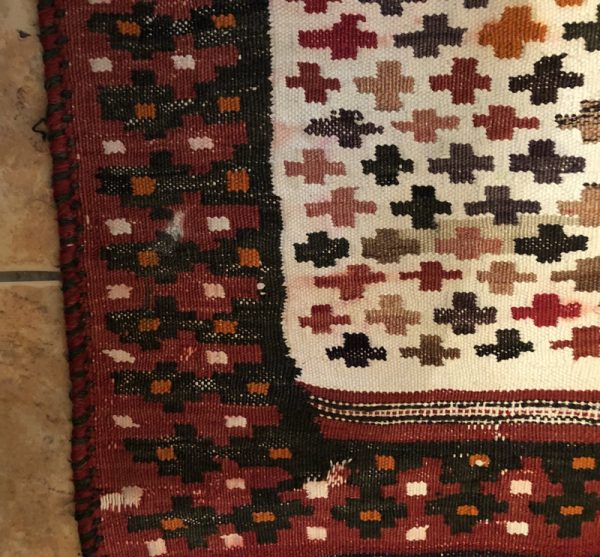 Vintage hand made Persian kilim (Sofreh Bakhtiari white) - Image 5