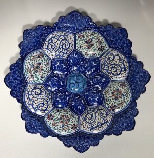 Persian blue Minakari plate (painting on copper)