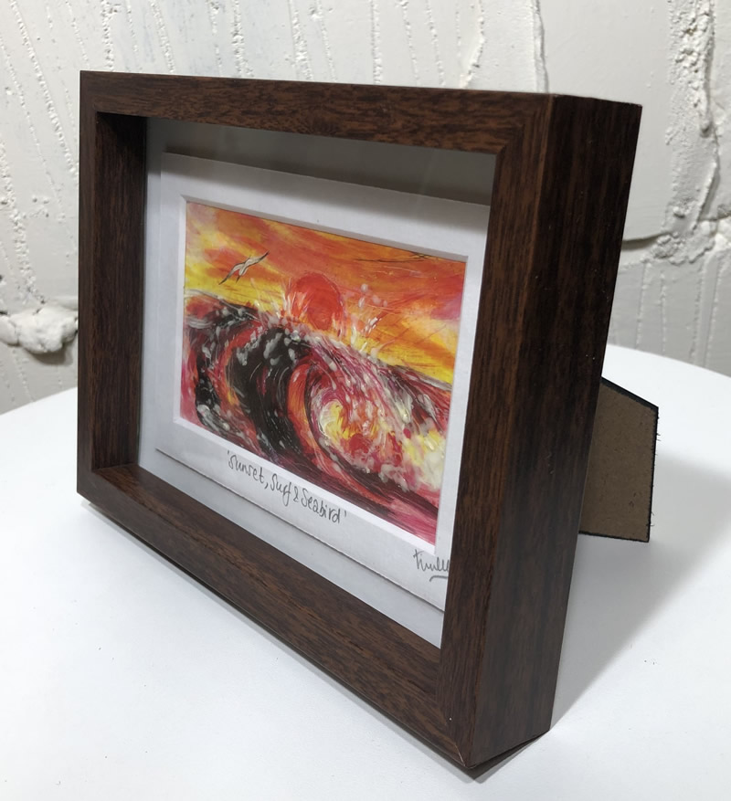 Original acrilic painting by Tim Lee "Sunset, surf and seabird" - Image 2